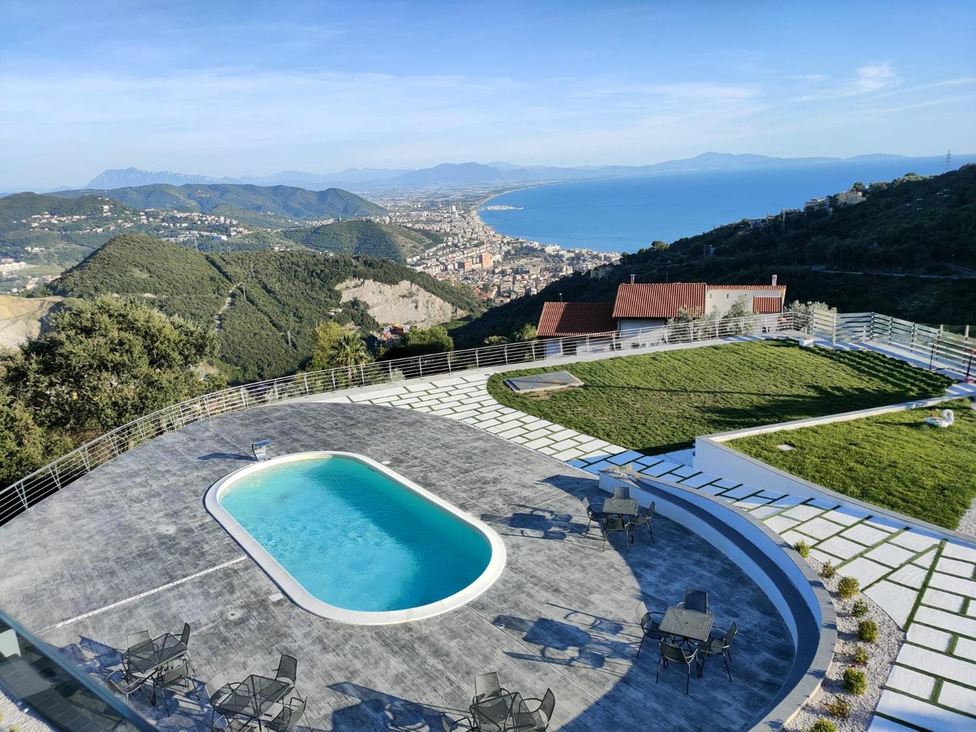 Tenuta Croce Appartamento Karol-Piscina-Vista Mare Salerno Bagian luar foto
